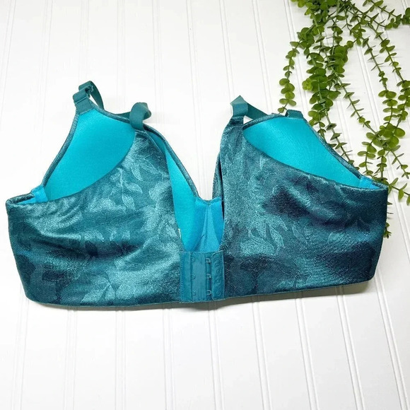 Cacique - Lane Bryant Teal Green Blue Lightly Lined Balconette Bra Women's 38DD - Picture 2 of 5